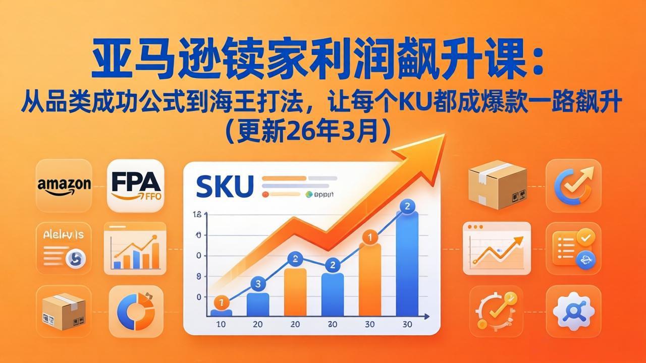 （17841期）亚马逊卖家利润飙升课：从品类成功公式到海王打法，让每个SKU都成爆款一路飙升（更新26年3月）-赛德副业库