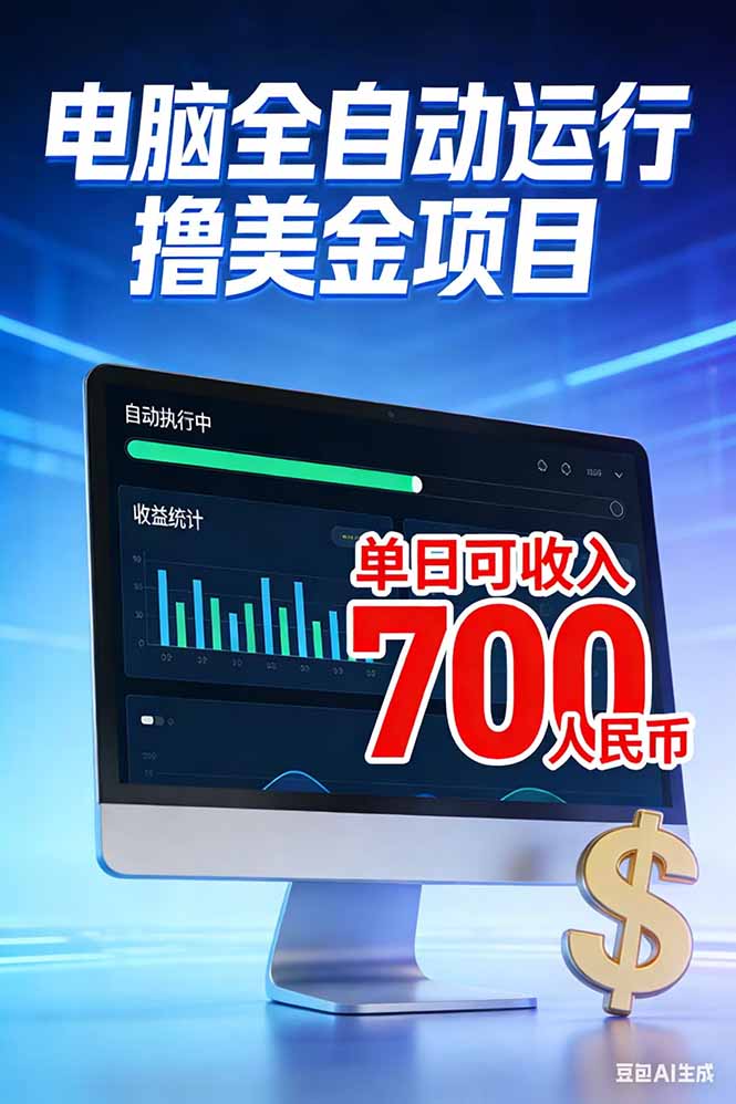(17169期)2026年电脑全自动赚美金项目,单电脑日收益700+-赛德副业库