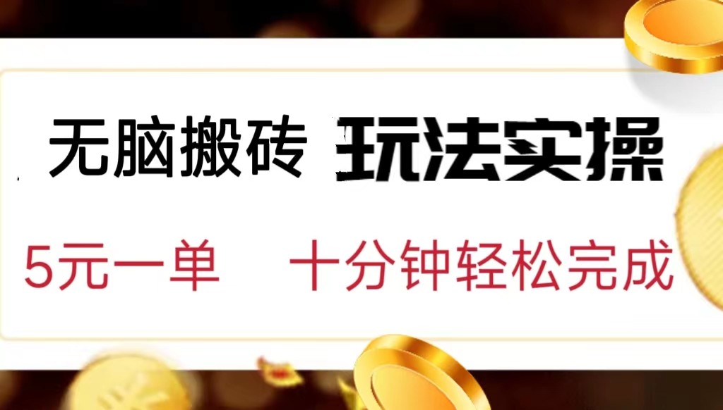小白可入无脑搬砖,五元一单,复制黏贴即可完成-赛德副业库