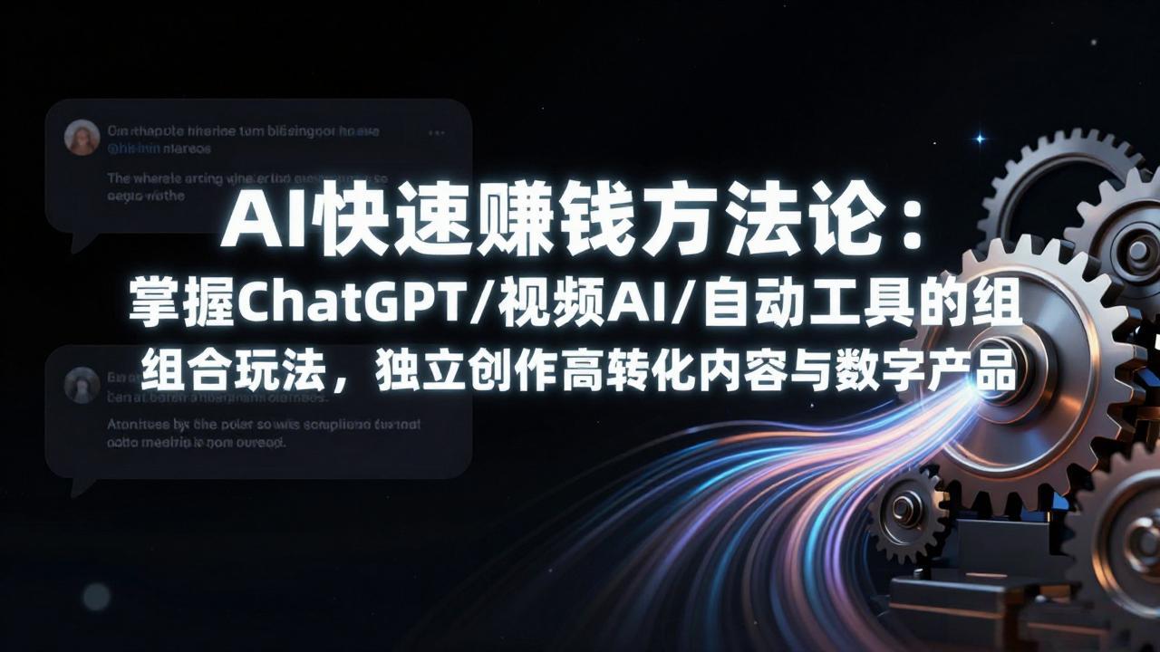 （17560期）AI快速赚钱方法论：掌握ChatGPT/视频AI/自动化工具的组合玩法，独立创作高转化内容与数字产品-赛德副业库