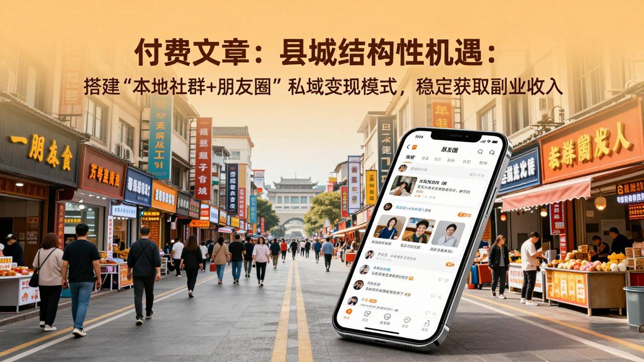 （17518期）付费文章：县城结构性机遇：搭建“本地社群+朋友圈”私域变现模式，稳定获取副业收入-赛德副业库