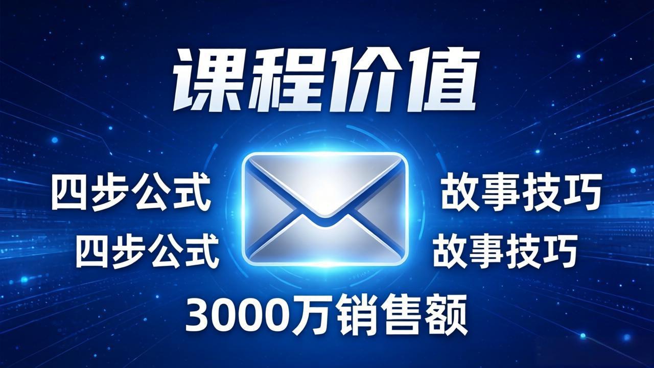 (17771期)高效邮件销售课:15分钟写出高转化邮件,四步公式+故事技巧,3000万销售额玩法拆解-赛德副业库