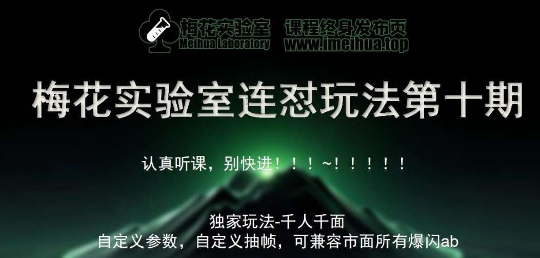 梅花实验室社群专享课视频号连怼玩法第十期课程+第二部分-FF助手全新高自由万能爆闪AB处理-赛德副业库