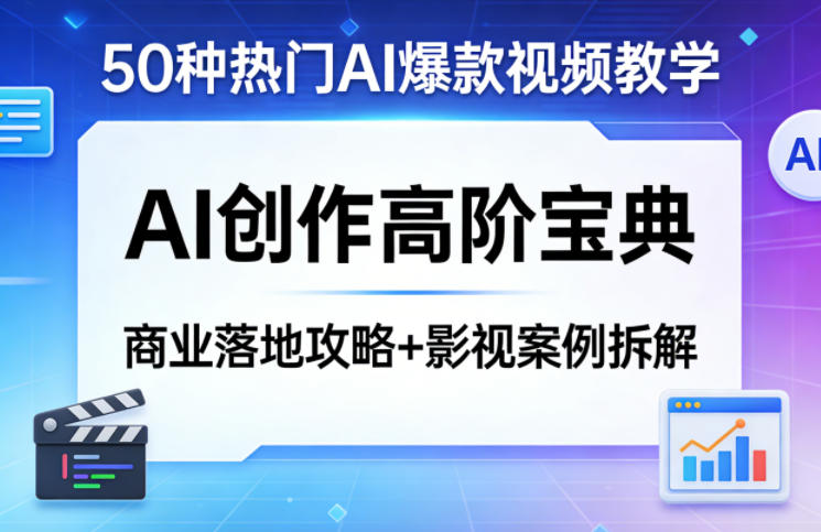 50种热门AI爆款视频教学，AI创作高阶宝典，商业落地攻略+影视案例拆解-赛德副业库