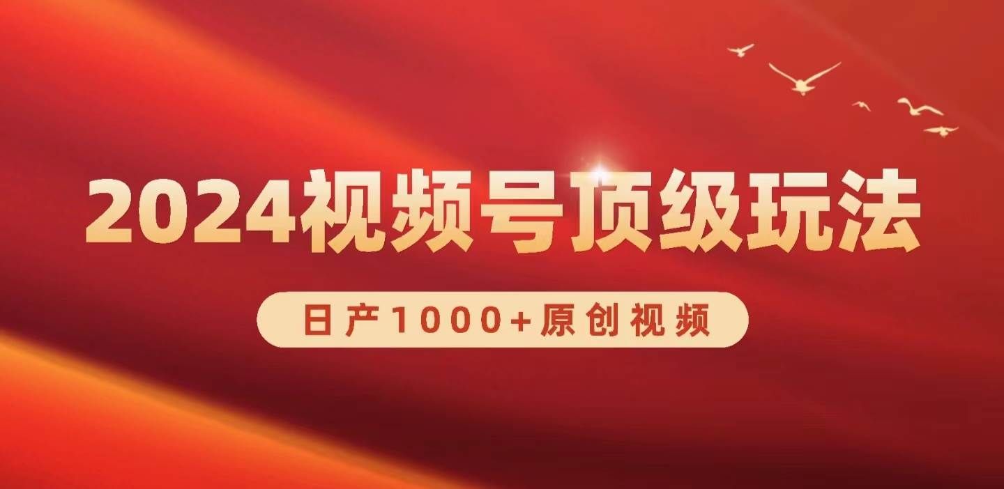 （9905期）2024视频号新赛道，日产1000+原创视频，轻松实现日入3000+-赛德副业库