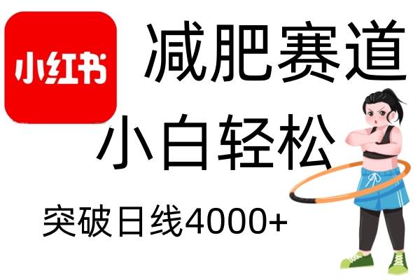 小红书减肥赛道,简单零成本,无需剪辑,不用动脑,小白轻松日利润4000+-赛德副业库