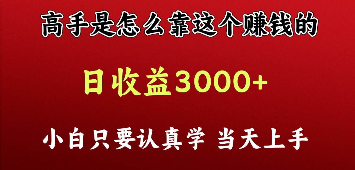 看高手是怎么赚钱的，一天收益至少3000+以上，小白当天上手-赛德副业库