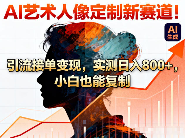 AI艺术人像定制新赛道!引流接单变现,实测日入8张+,小白也能复制-赛德副业库