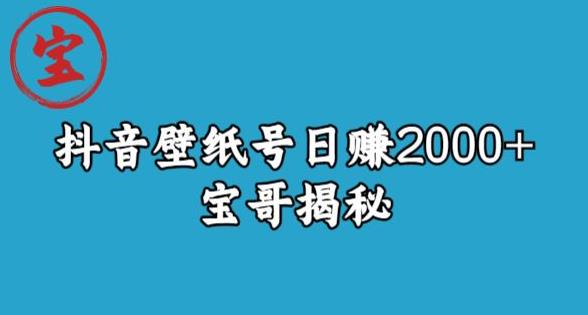 宝哥抖音壁纸号日赚2000+，不需要真人露脸就能操作【揭秘】-赛德副业库