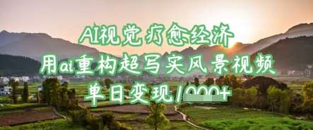 AI视觉疗愈经济：用ai重构超写实风景视频，单日变现多张-赛德副业库