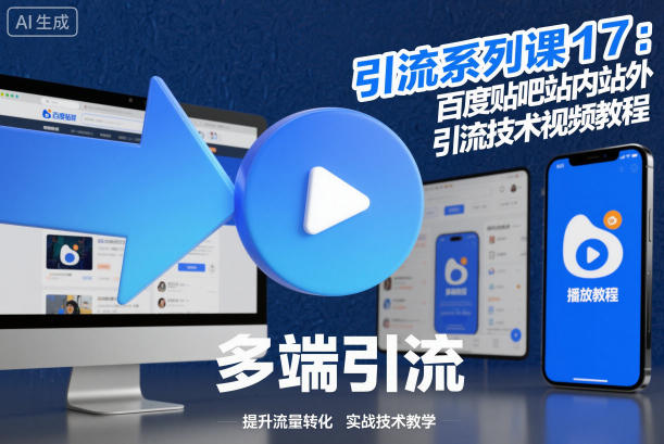引流系列课17：百度贴吧站内站外引流技术视频教程-赛德副业库