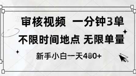 审核视频,10秒一单,不限时间,不限单量,新人小白一天4张+【揭秘】-赛德副业库