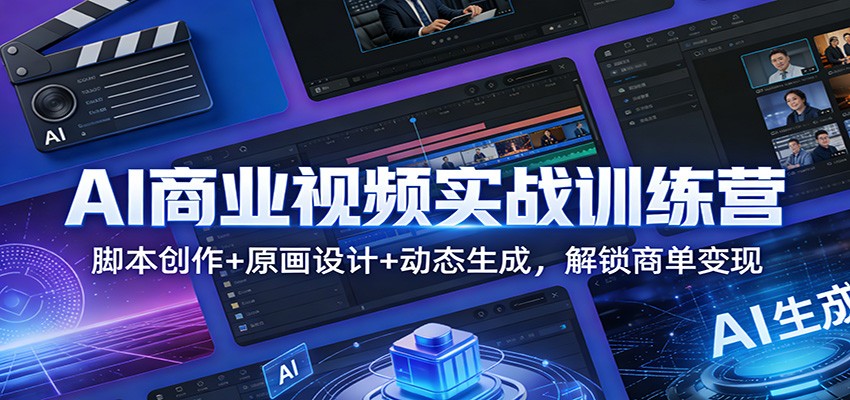 AI商业视频实战训练营：脚本创作+原画设计+动态生成，解锁商单变现-赛德副业库