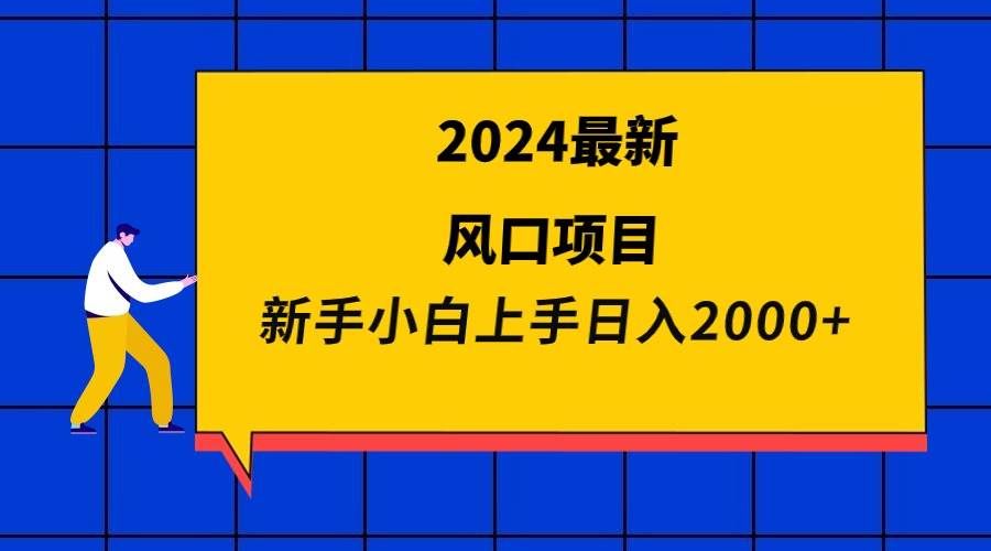 （9483期）2024最新风口项目 新手小白日入2000+-赛德副业库