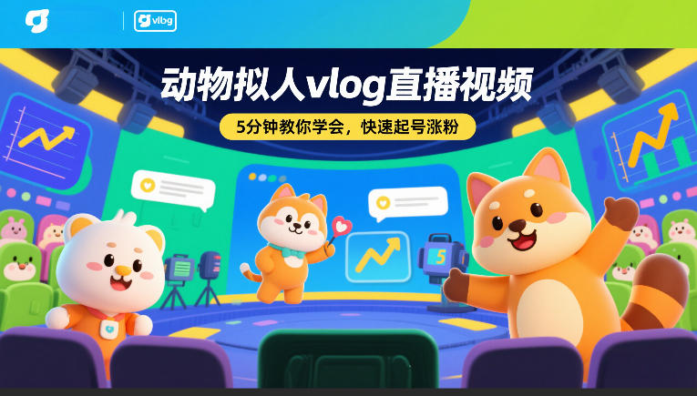 动物拟人vlog直播视频,5分钟教你学会,快速起号涨粉-赛德副业库