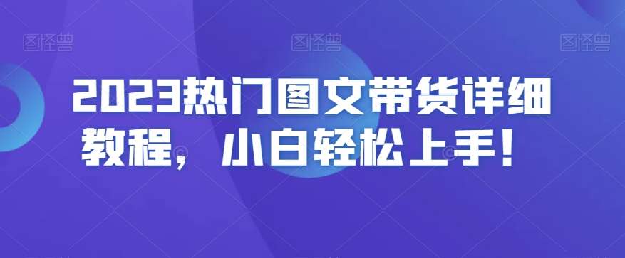 2023热门图文带货详细教程，小白轻松上手！-赛德副业库