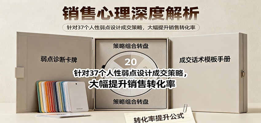 销售心理深度解析:针对37个人性弱点设计成交策略,大幅提升销售转化率!-赛德副业库
