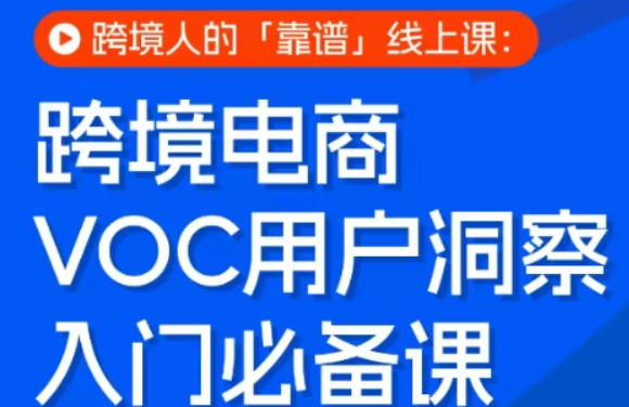 跨境电商VOC用户洞察入门必备课,跨境人的靠谱线上课-赛德副业库