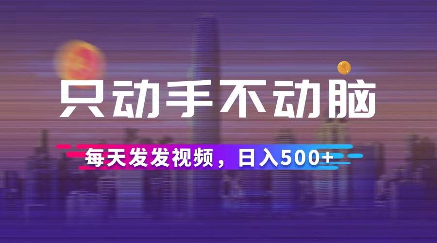 （12638期）只动手不动脑，每天发发视频，日入500+-赛德副业库
