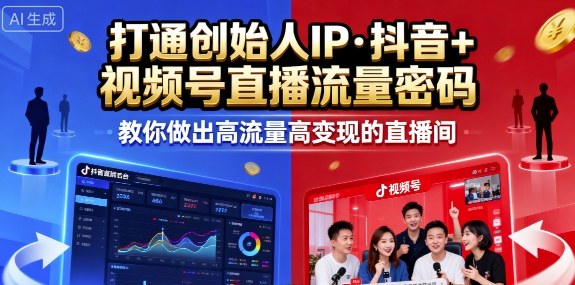 25年直播9-10两期线下课,打通创始人IP,抖音+视频号直播流量密码,教你做出高流量高变现的直播间-赛德副业库