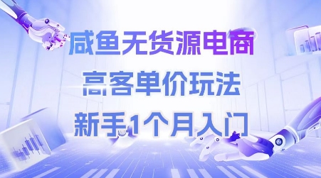 咸鱼无货源电商,高客单价玩法,新手1个月入门-赛德副业库