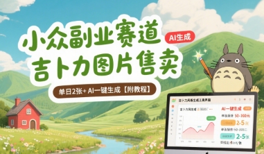 小众副业赛道 吉卜力图片售卖 单日2张+ AI一键生成【附教程】-赛德副业库