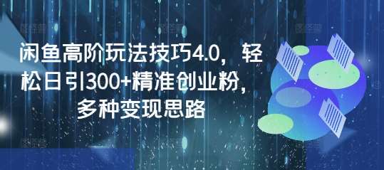 闲鱼高阶玩法技巧4.0，轻松日引300+精准创业粉，多种变现思路-赛德副业库