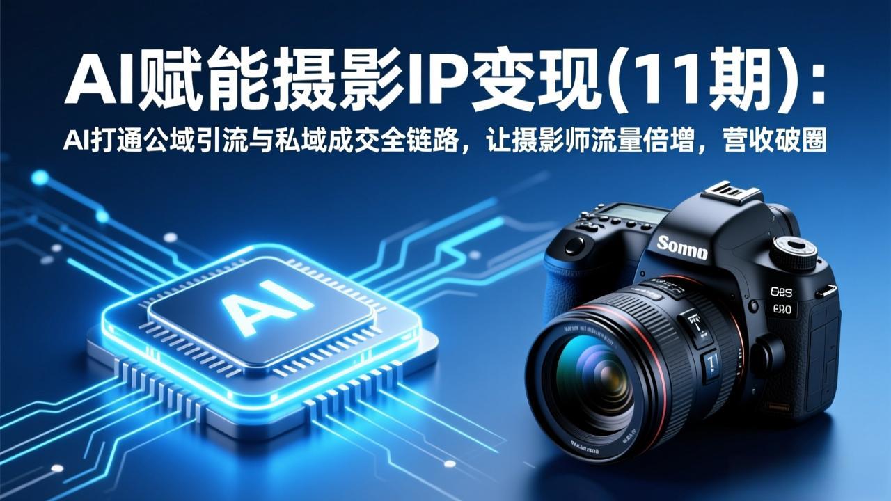 (17558期)AI赋能摄影IP变现(11期):AI打通公域引流与私域成交全链路,让摄影师流量倍增,营收破圈-赛德副业库