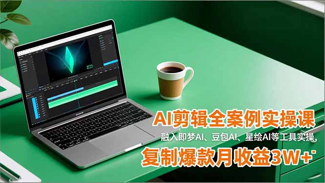 （16770期）AI剪辑全案例实操课，融入即梦AI、豆包AI、星绘AI等工具实操，复制爆款月收益3W+-赛德副业库