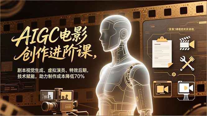 (16939期)AIGC电影创作进阶课,剧本视觉生成、虚拟演员、特效后期,技术赋能,助力制作成本降低70%-赛德副业库