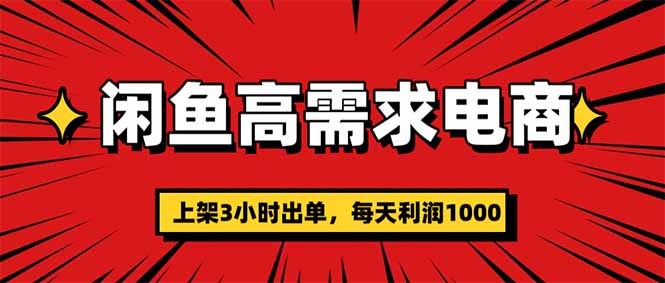 （16672期）闲鱼高利润电商，当天上架当天出单，一单利润300-赛德副业库