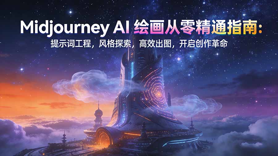 (17118期)Midjourney AI绘画从零精通指南:提示词工程,风格探索,高效出图,开启创作革命-赛德副业库