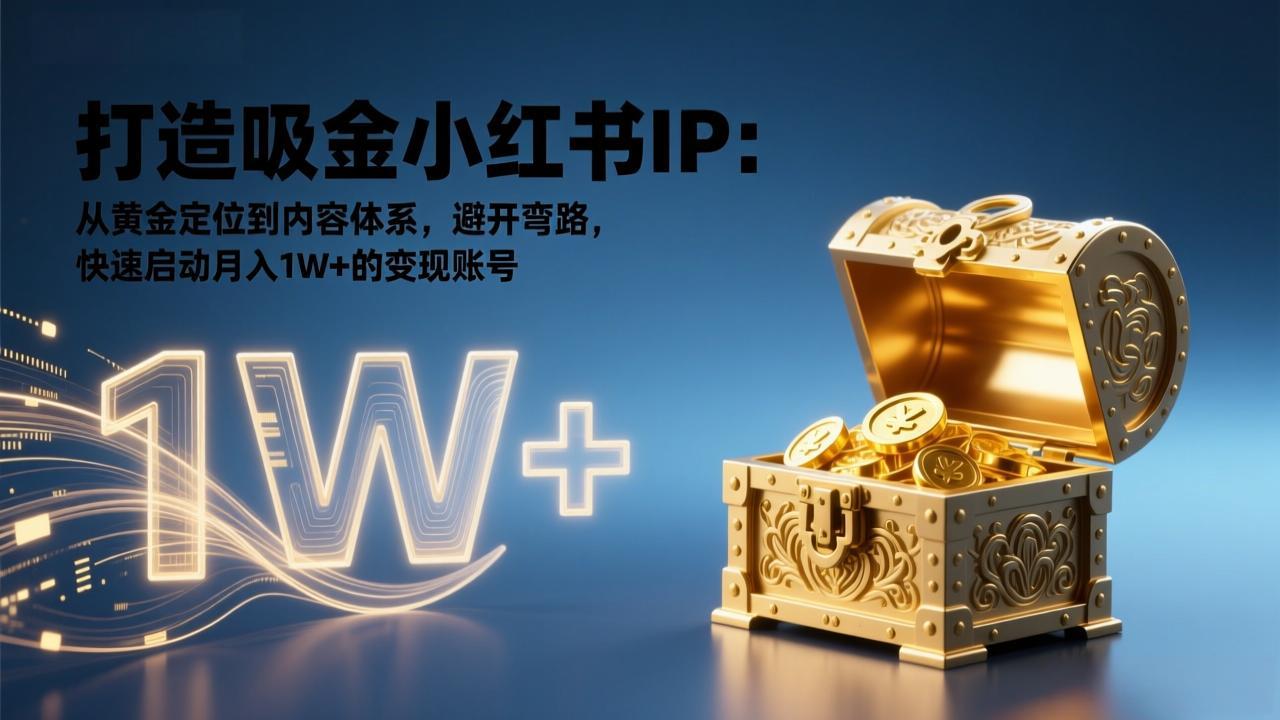 （17227期）打造吸金小红书IP：从黄金定位到内容体系，避开弯路，快速启动月入1W+的变现账号-赛德副业库