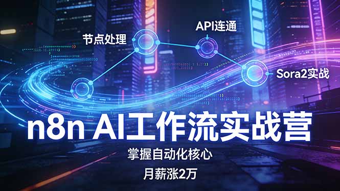 (17458期)n8n AI工作流实战营,节点处理+API连通+Sora2实战,掌握自动化核心月薪涨2万-赛德副业库