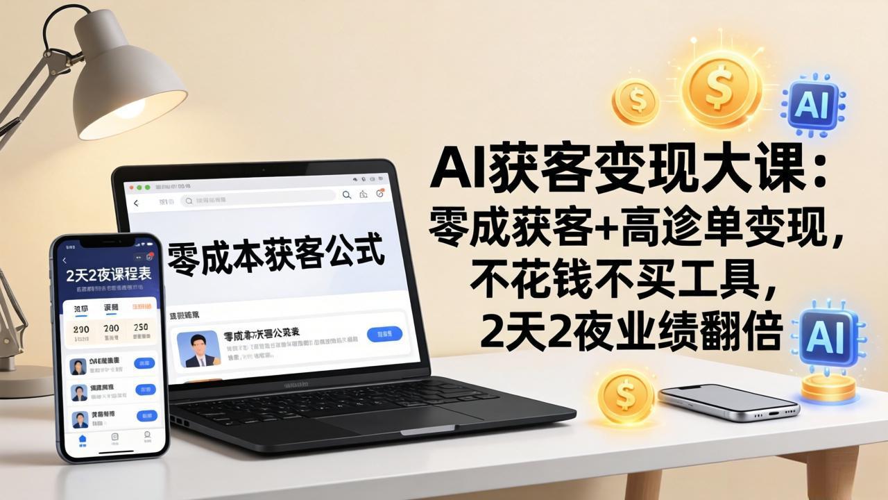 (17735期)AI获客变现大课:零成本获客+高客单变现,不花钱不买工具,2天2夜业绩翻倍-赛德副业库