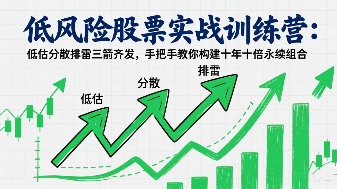 (17487期)低风险股票实战训练营:低估分散排雷三箭齐发,手把手教你构建十年十倍永续组合-赛德副业库