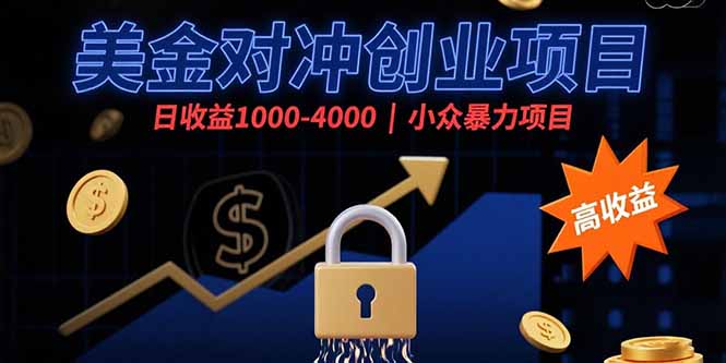 (15642期)美金对冲创业项目,日收益1000-4000,小众暴力项目-赛德副业库