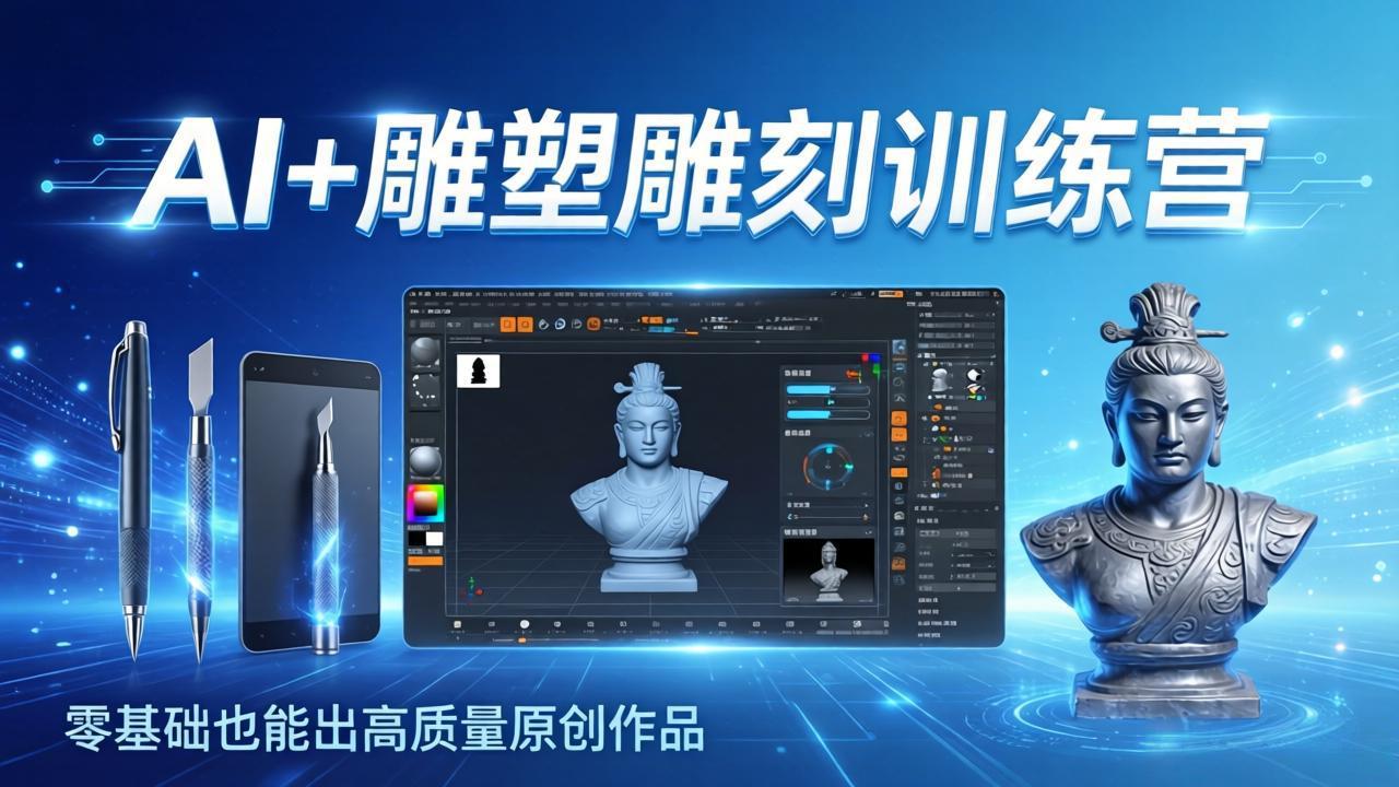 （17651期）AI+雕塑雕刻训练营：从AI创作、大模型训练到3D雕刻 + 渲染，零基础也能出高质量原创作品-赛德副业库