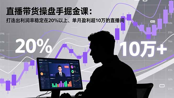 （16727期）直播带货操盘手掘金课：打造出利润率稳定在20%以上、单月盈利超10万的直播间-赛德副业库
