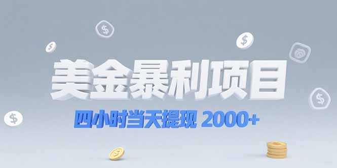 （15251期）美金暴利项目，四小时当天提现 2000+机会留给会选赛道的人-赛德副业库