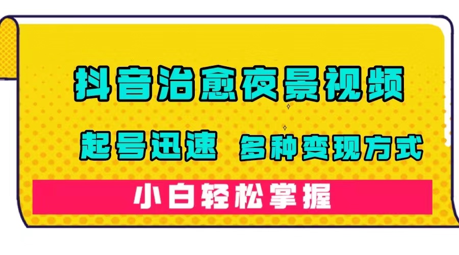 抖音治愈系夜景视频，起号迅速，多种变现方式，小白轻松掌握（附120G素材）-赛德副业库