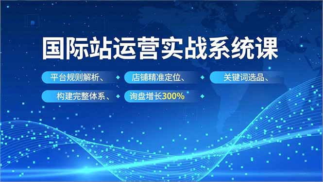 (16751期)国际站运营实战系统课,平台规则解析、店铺精准定位、关键词选品,构建完整体系询盘增长300%-赛德副业库