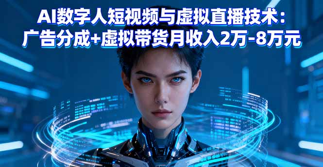 (16148期)AI数字人短视频与虚拟直播技术:广告分成+虚拟带货月收入2万-8万元-赛德副业库