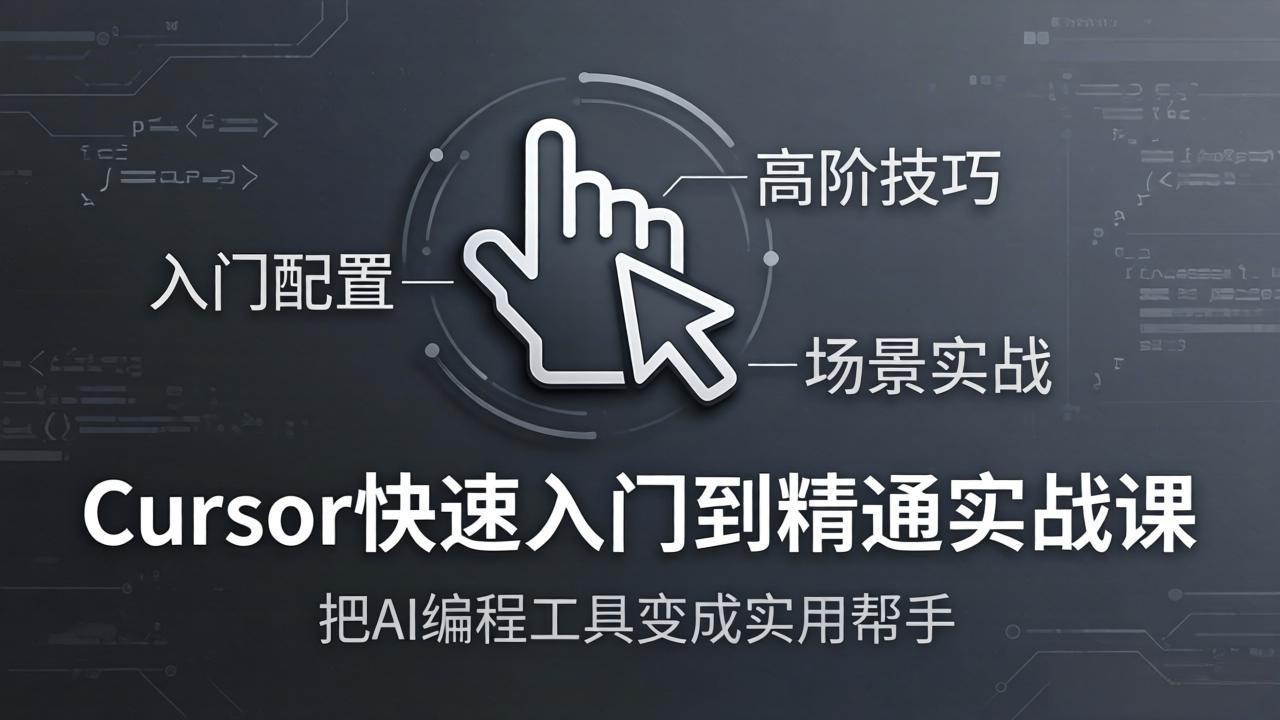 (17794期)Cursor快速入门到精通实战课:入门配置+高阶技巧+场景实战,把AI编程工具变成实用帮手-赛德副业库