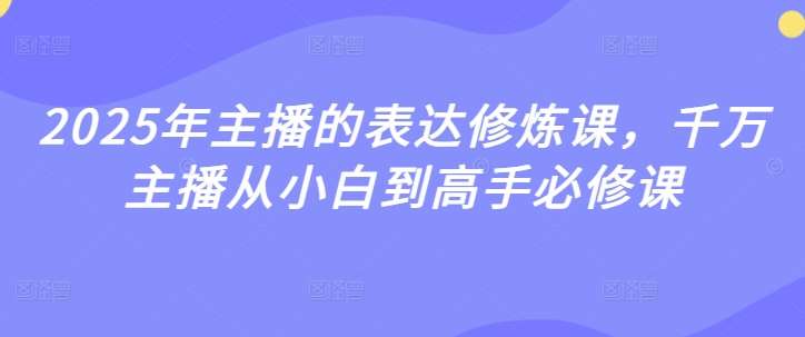 2025年主播的表达修炼课,千万主播从小白到高手必修课-赛德副业库