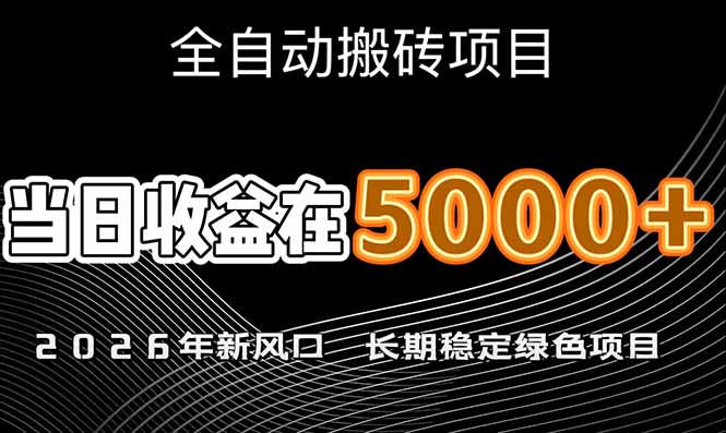 （17115期）2026年新风口赛道，当日6000+以上，可批量放大，月收入20万+，长期绿色稳定的项目-赛德副业库