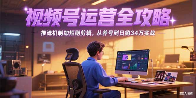 （15217期）2025视频号运营全攻略，推流机制加短剧剪辑，从养号到日销34万实战-赛德副业库
