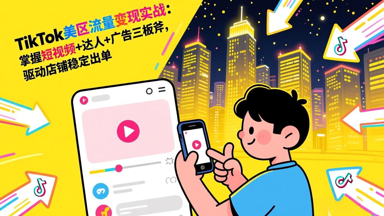 （17244期）TikTok美区流量变现实战：掌握短视频+达人+广告三板斧，驱动店铺稳定出单-赛德副业库