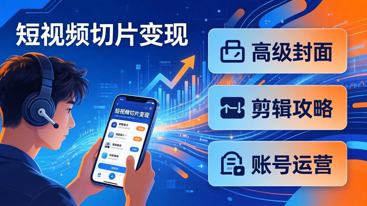 (17758期)短视频切片变现速成班2.0:高级封面+剪辑攻略+账号运营,0基础小白快速入局副业-赛德副业库