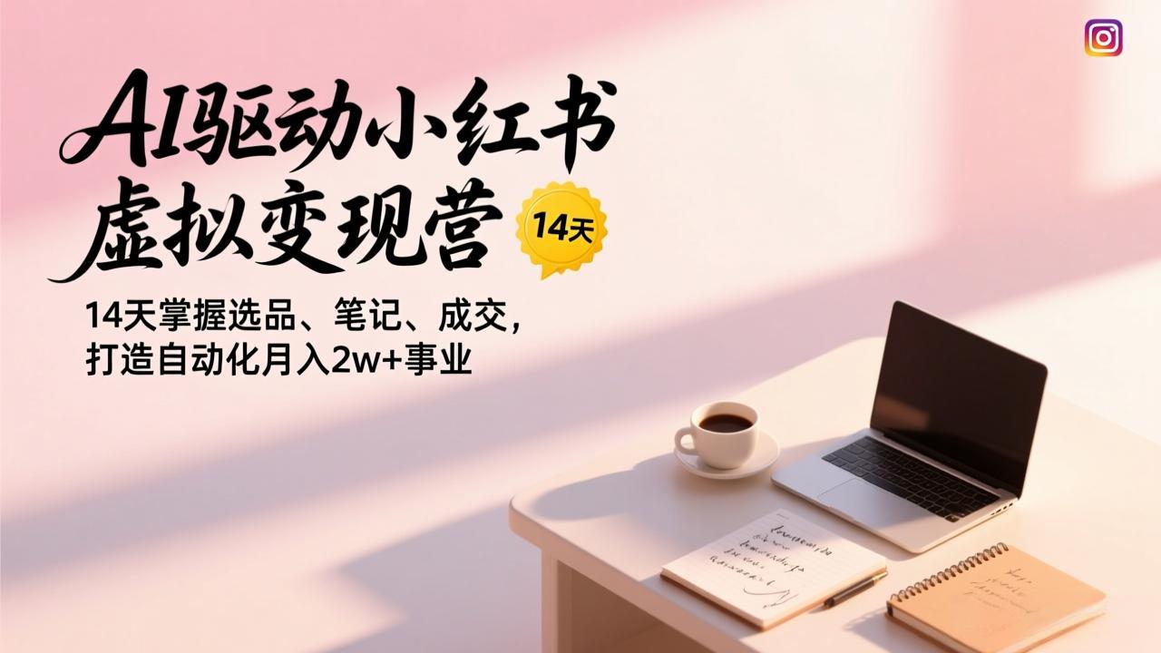 （17204期）AI驱动小红书虚拟变现营，14天掌握选品、笔记、成交，打造自动化月入2w+事业-赛德副业库